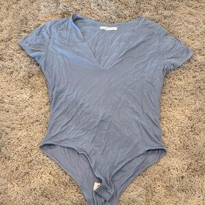 Wasabi Mint Blue V-Neck T-Shirt Bodysuit